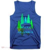Alaska Alaskan Northern Light Trees With Bear Tank Top thumb 0