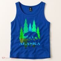 Alaska Alaskan Northern Light Trees With Bear Tank Top thumb 2