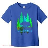Alaska Alaskan Northern Light Trees With Bear Toddler T-Shirt thumb 0
