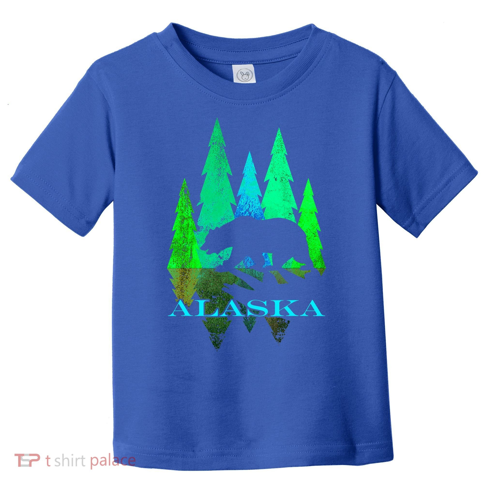 Alaska Alaskan Northern Light Trees With Bear Toddler T-Shirt