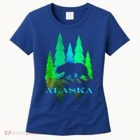 Alaska Alaskan Northern Light Trees With Bear Women's T-Shirt thumb 0
