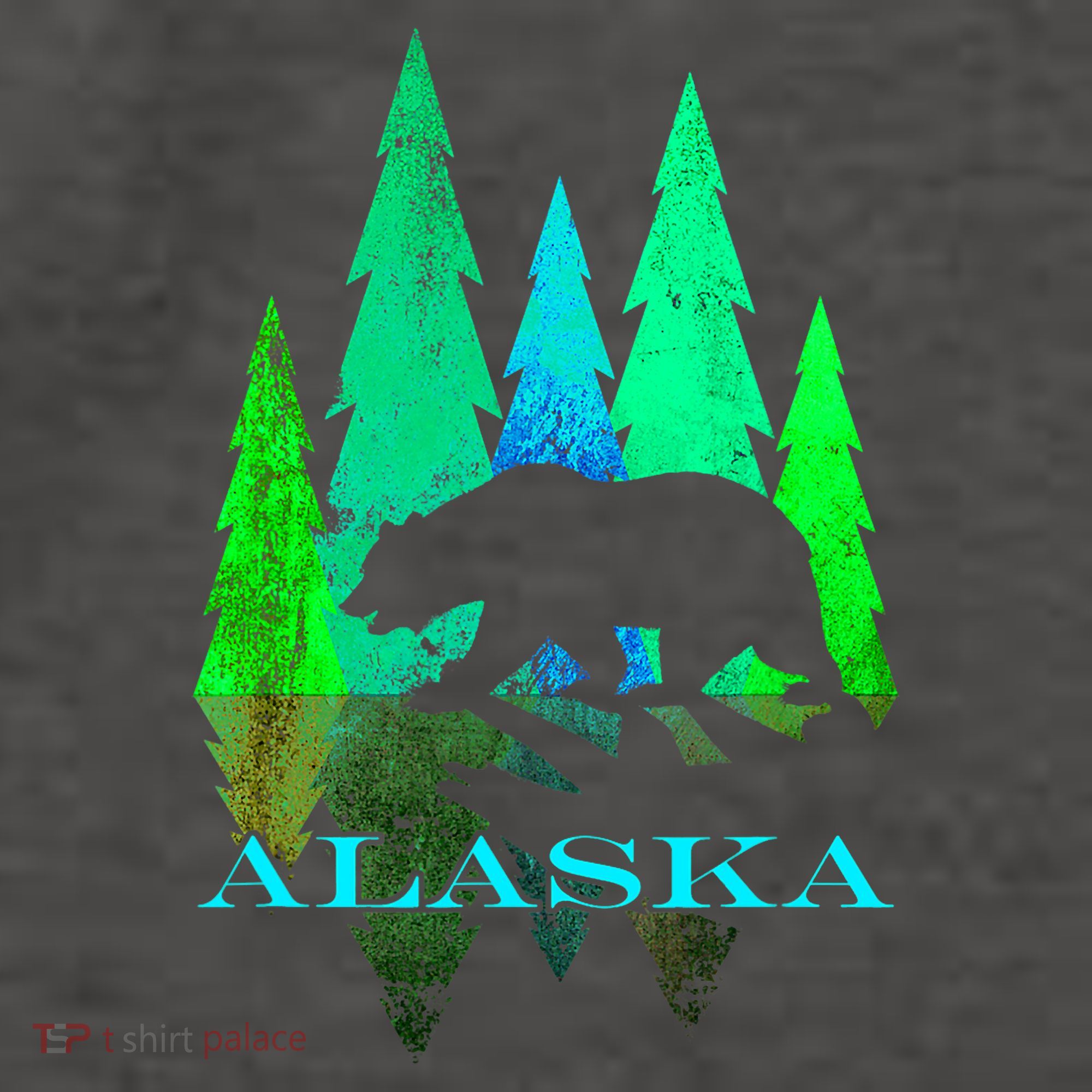 Alaska Alaskan Northern Light Trees With Bear Vector Backpack