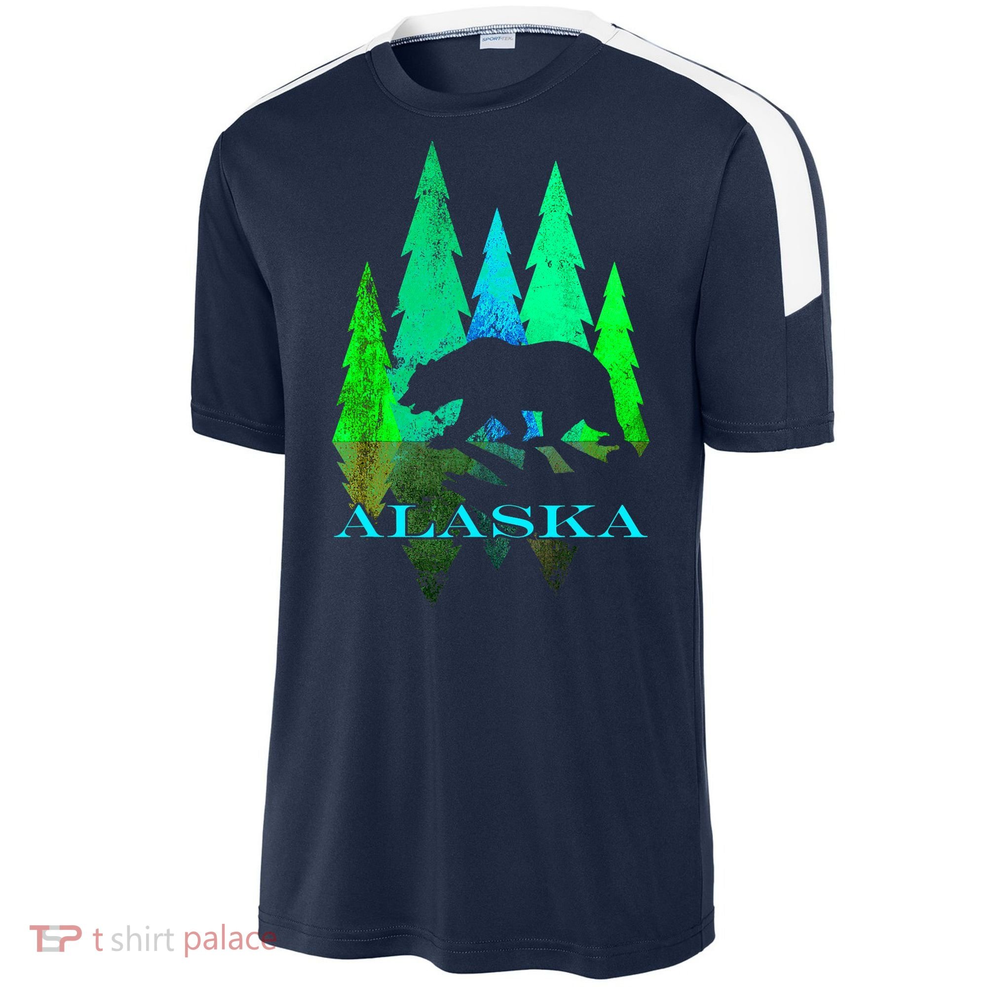Alaska Alaskan Northern Light Trees With Bear Sport-Tek Competitor United Soccer Jersey