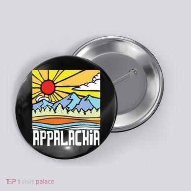 Appalachia Artistic Nature Mountains Vintage Graphic Button