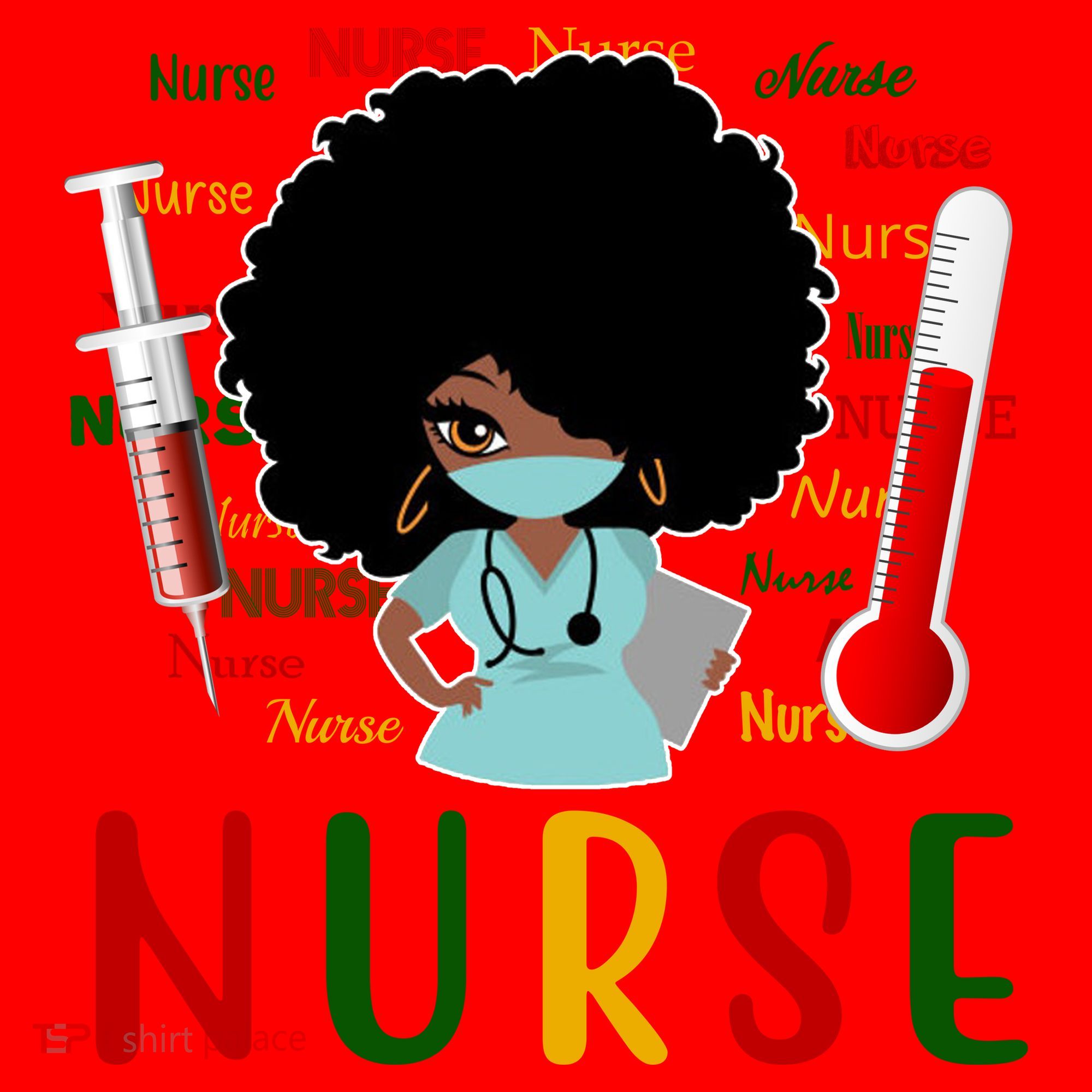 African American Nurse Santa Hat