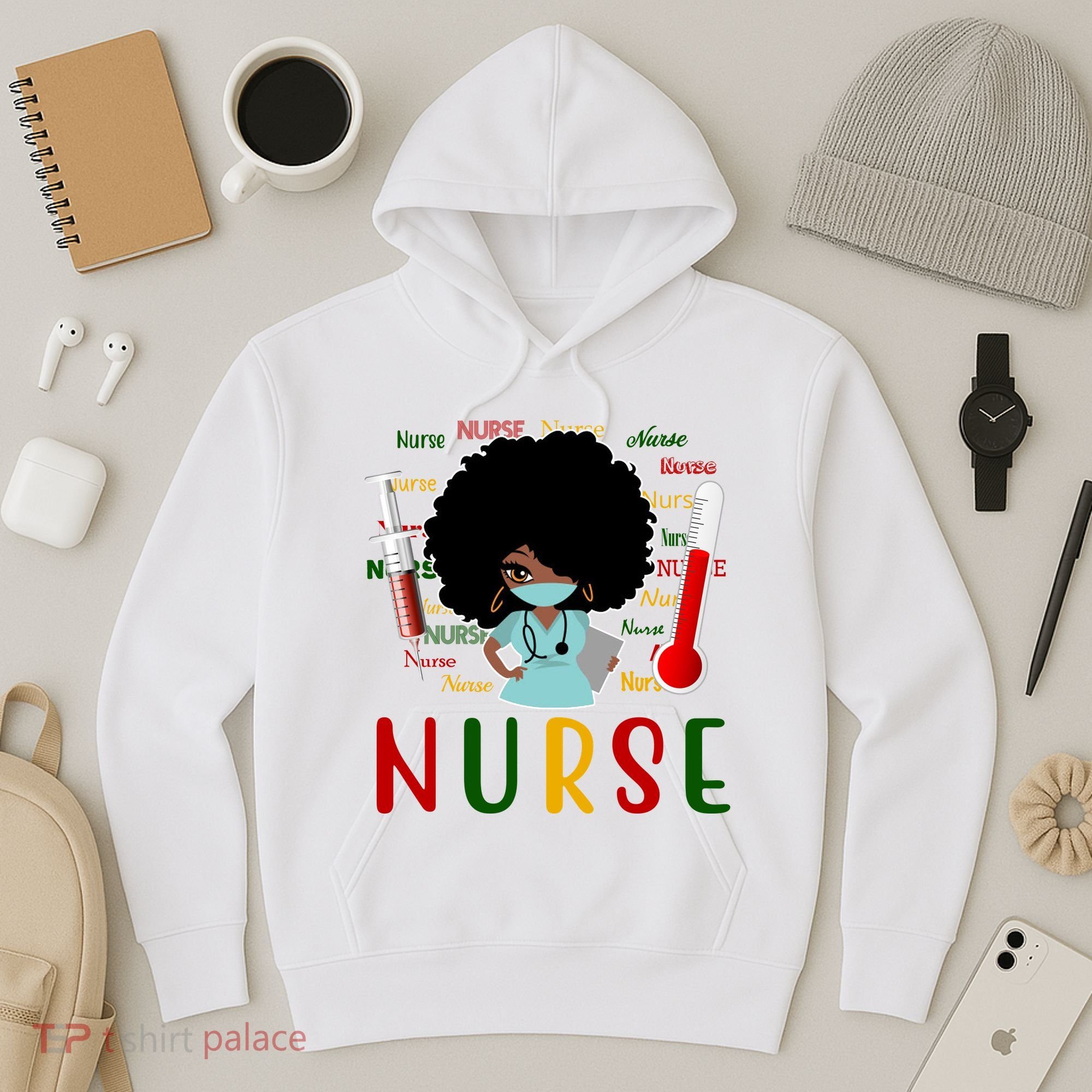 African American Nurse Hoodie