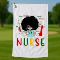 African American Nurse Golf Towel thumb 1