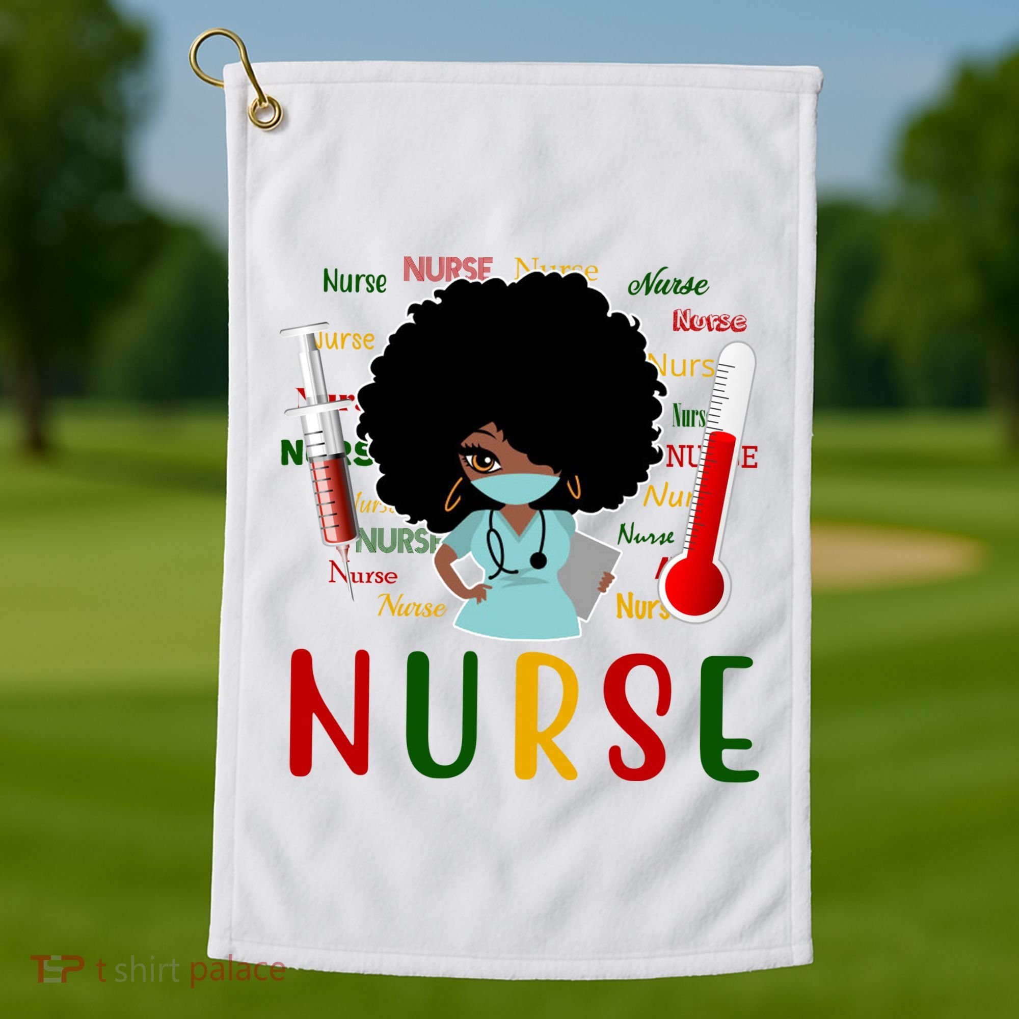 African American Nurse Golf Towel