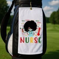 African American Nurse Golf Towel thumb 2