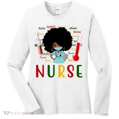 African American Nurse Women's Long Sleeve Shirt