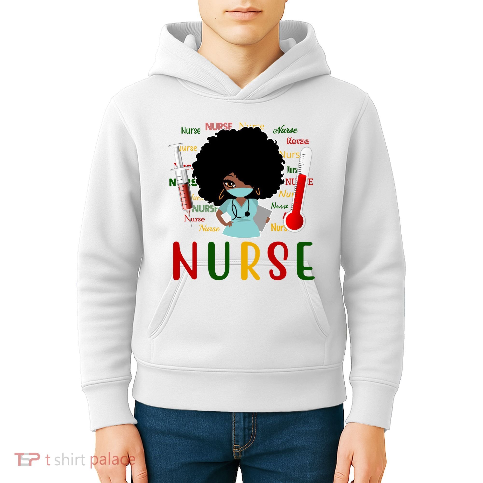 African American Nurse Kids Hoodie