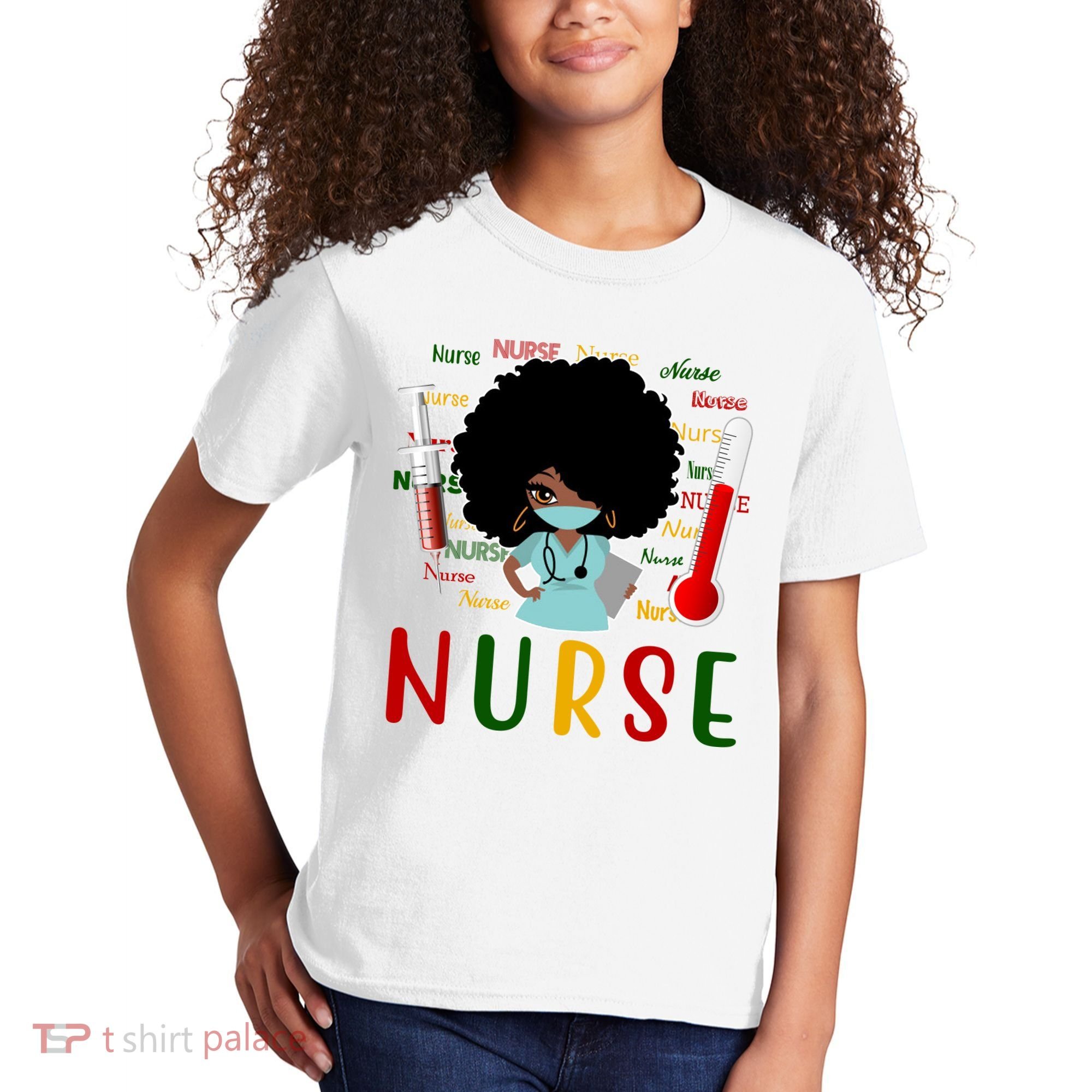 African American Nurse Kids T-Shirt