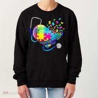 Autism Awareness Nurse Heart Women's Sweatshirt thumb 0