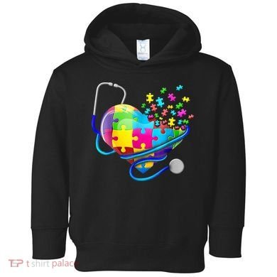 Autism Awareness Nurse Heart Toddler Hoodie