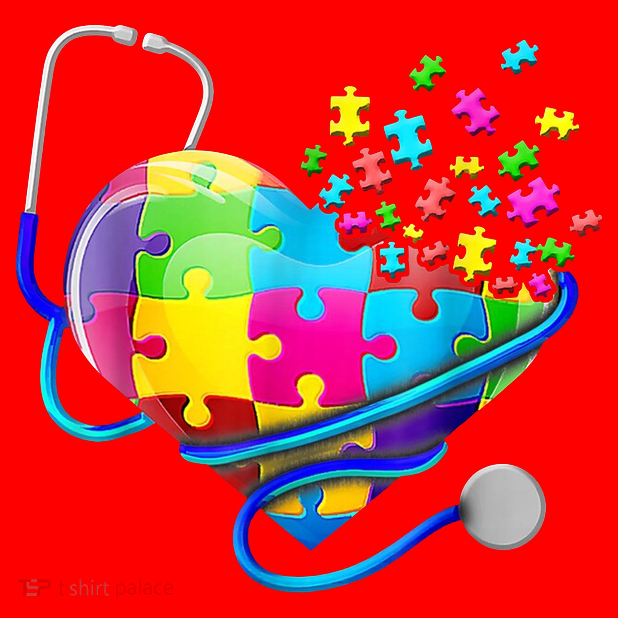 Autism Awareness Nurse Heart Santa Hat