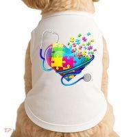 Autism Awareness Nurse Heart Doggie Tank thumb 0