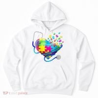 Autism Awareness Nurse Heart Hoodie thumb 0