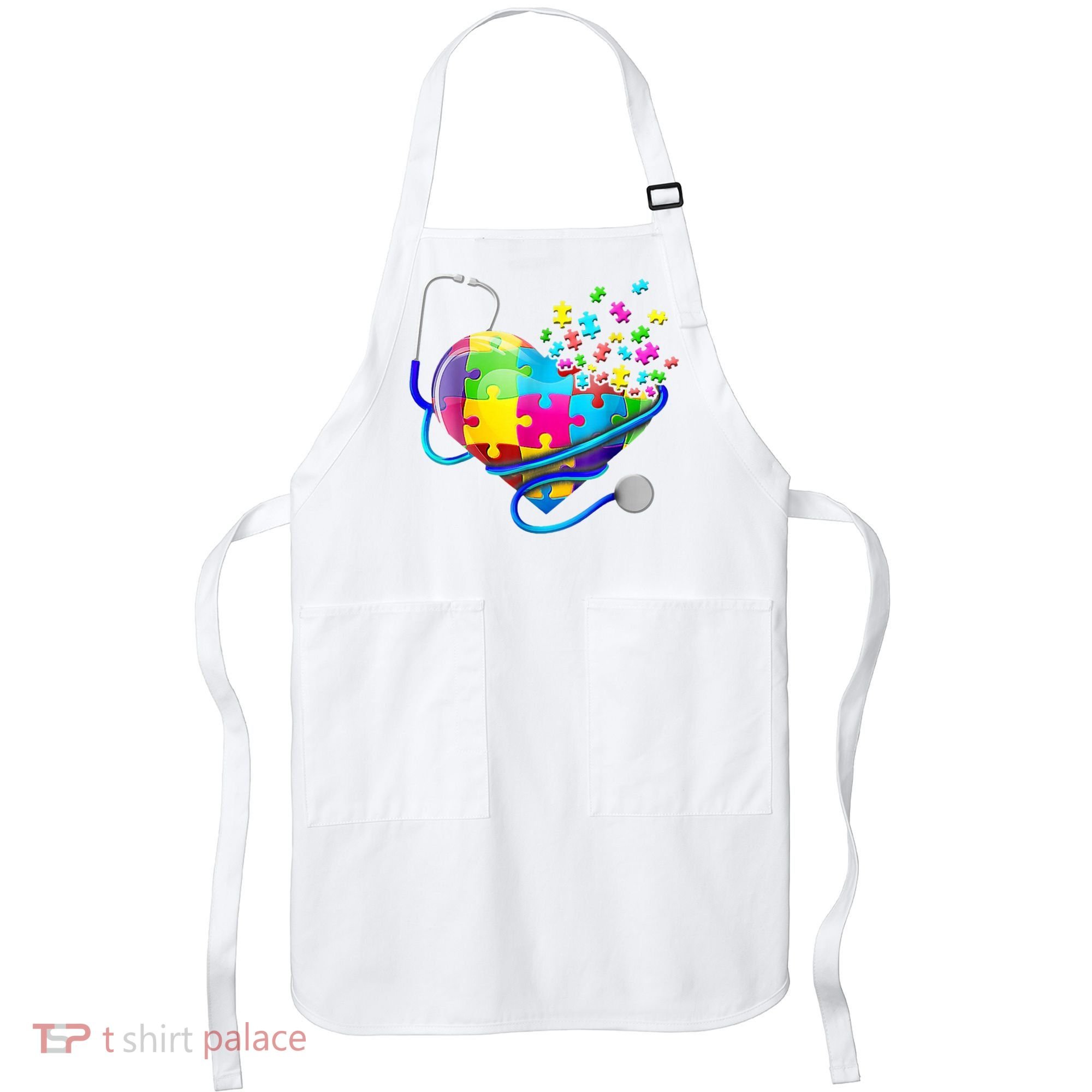 Autism Awareness Nurse Heart Apron