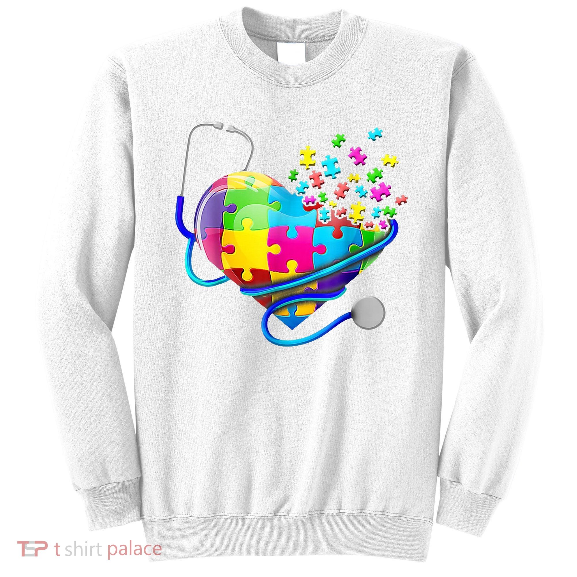 Autism Awareness Nurse Heart Sweatshirt