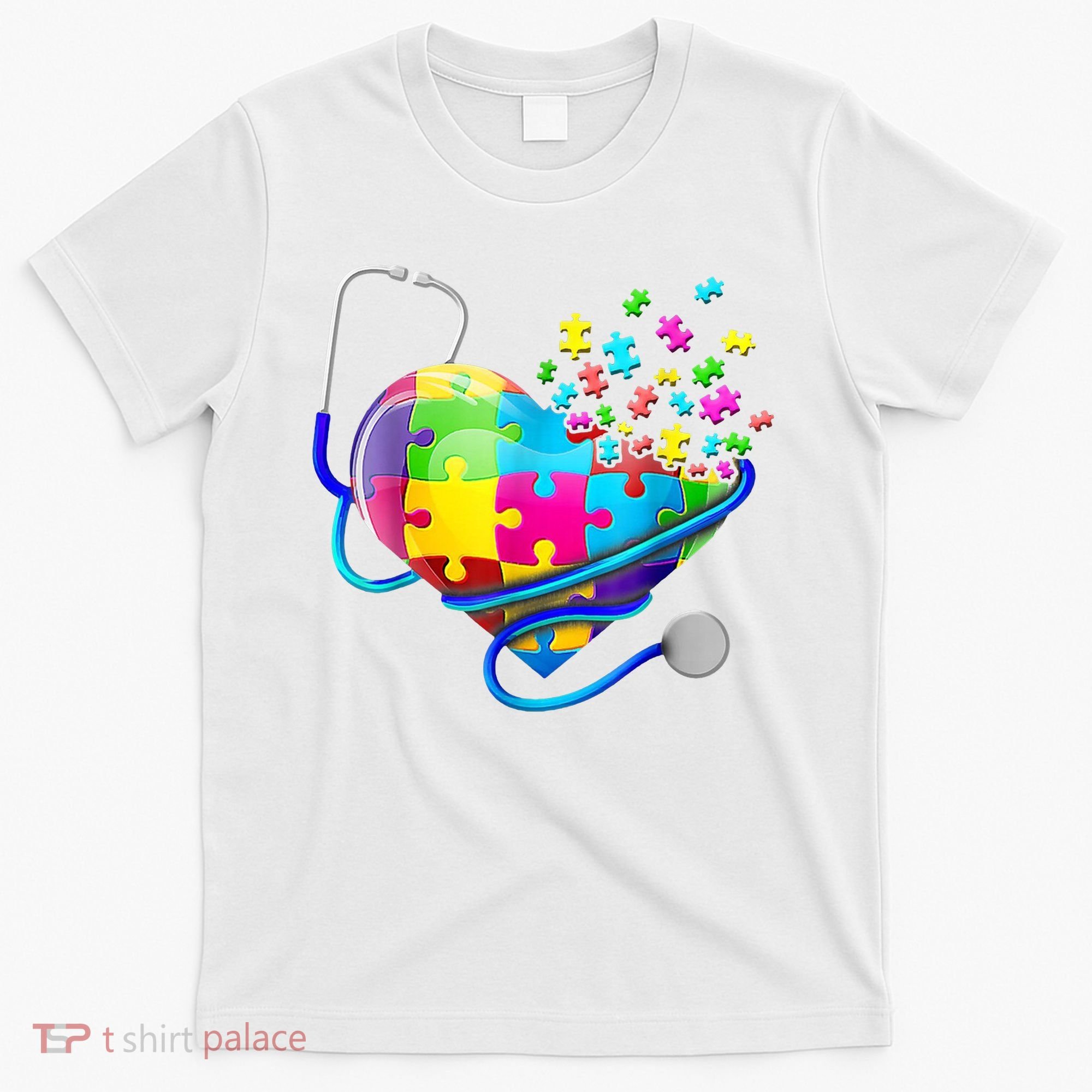 Autism Awareness Nurse Heart T-Shirt