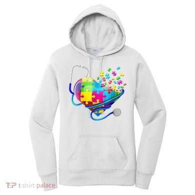 Autism Awareness Nurse Heart Women's Hoodie