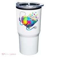 Autism Awareness Nurse Heart Tumbler thumb 0