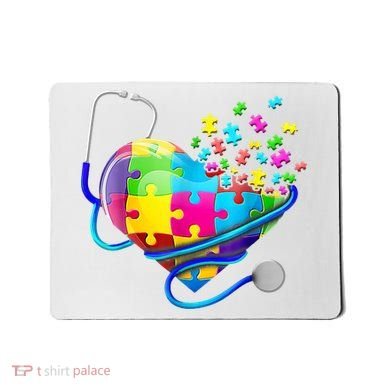 Autism Awareness Nurse Heart Mousepad