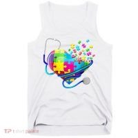 Autism Awareness Nurse Heart Tank Top thumb 0