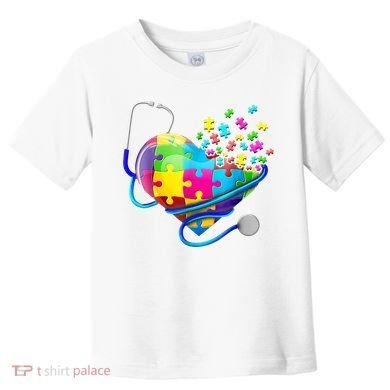Autism Awareness Nurse Heart Toddler T-Shirt