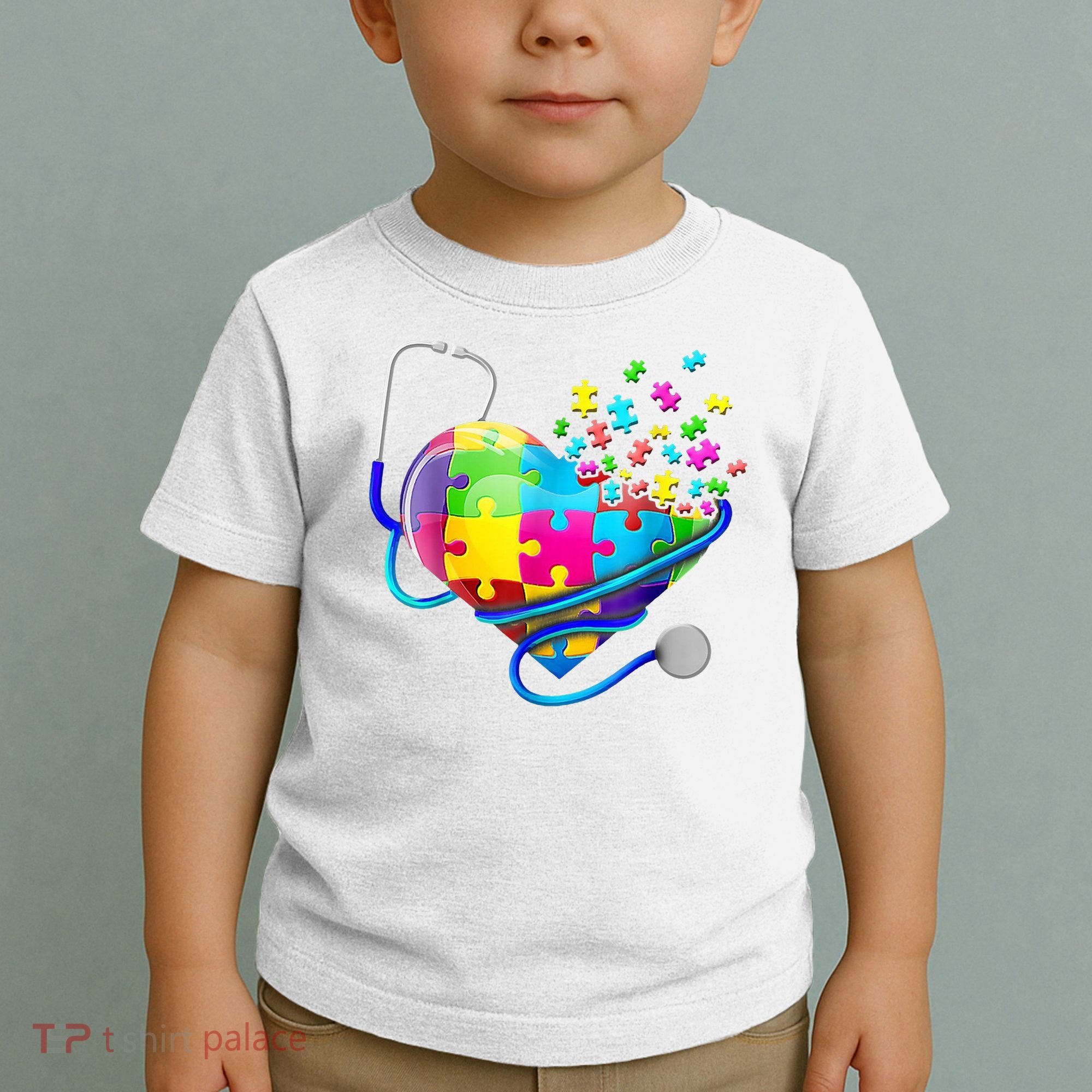 Autism Awareness Nurse Heart Toddler T-Shirt
