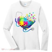 Autism Awareness Nurse Heart Women's Long Sleeve Shirt thumb 0