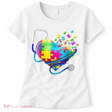 Autism Awareness Nurse Heart Women's T-Shirt