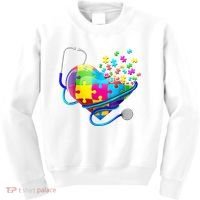 Autism Awareness Nurse Heart Kids Sweatshirt thumb 0