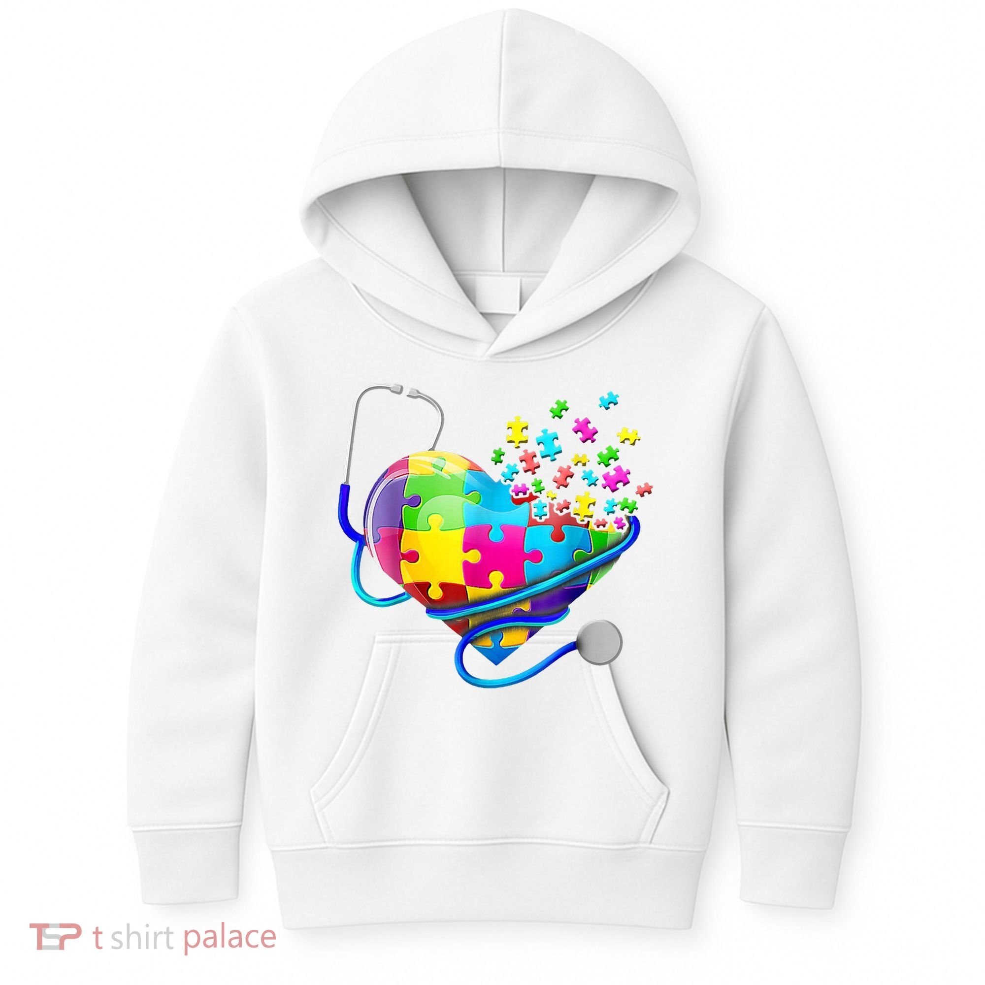 Autism Awareness Nurse Heart Kids Hoodie
