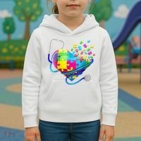 Autism Awareness Nurse Heart Kids Hoodie thumb 3