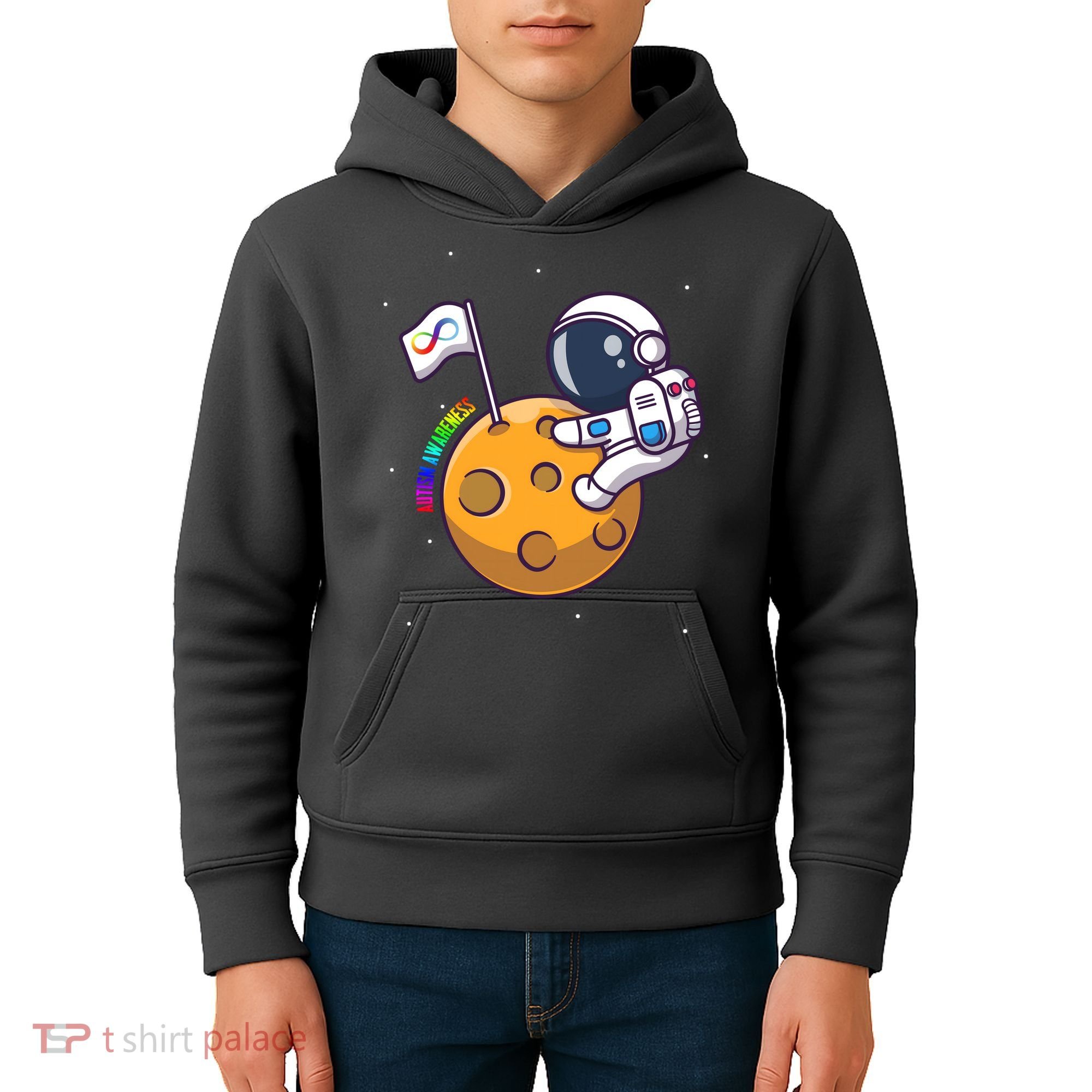 Autism Awareness Neurodiversity Astronaut Kids Hoodie