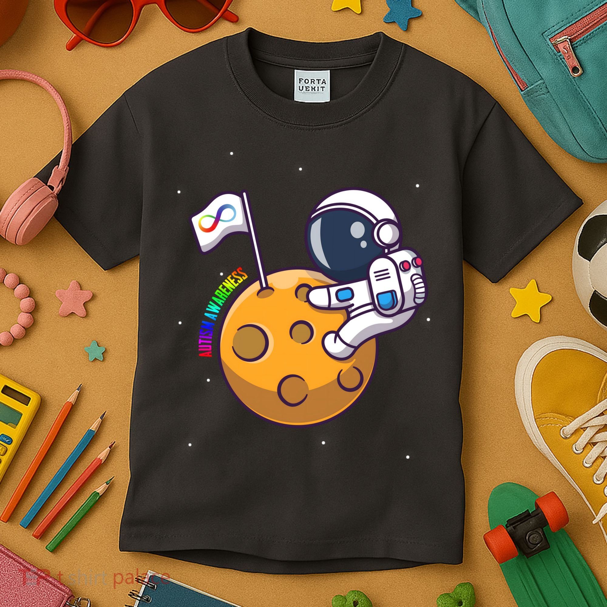 Autism Awareness Neurodiversity Astronaut Kids T-Shirt
