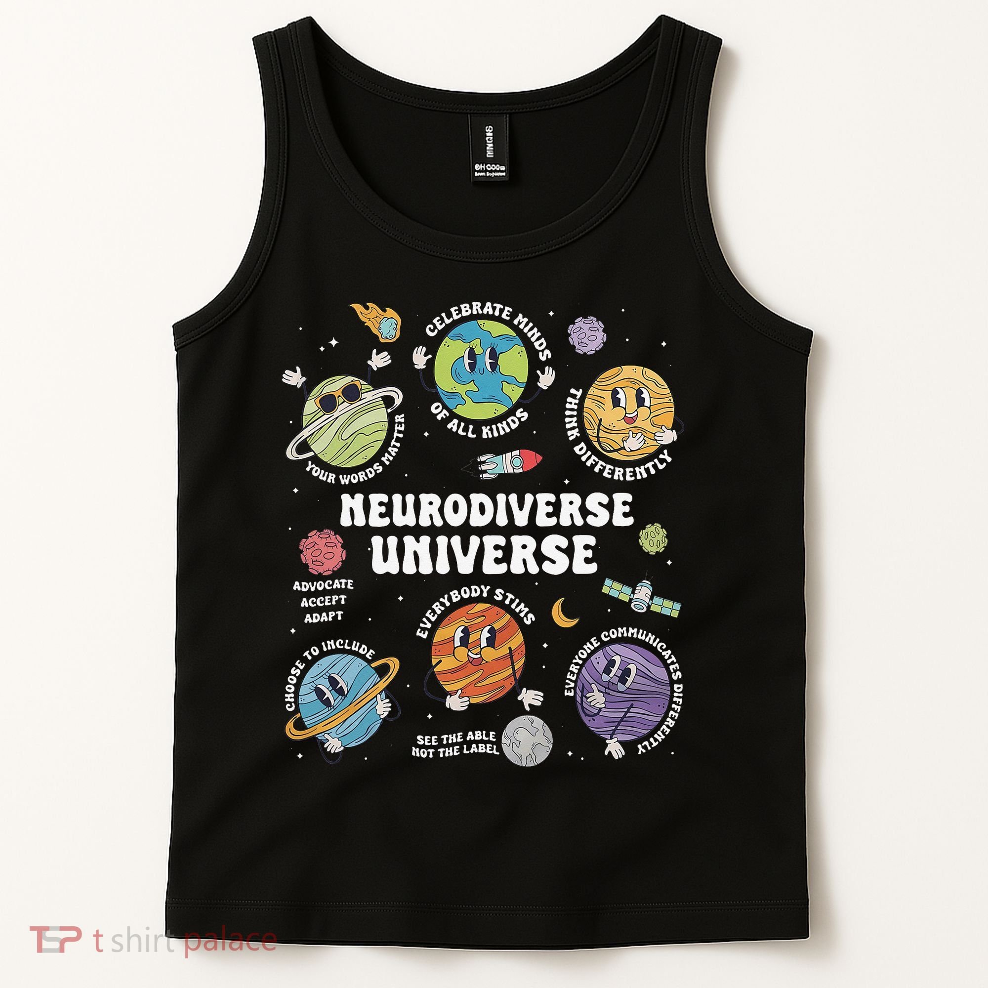 Autism Awareness Neurodiverse Universe Neurodiversity Tank Top