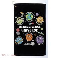 Autism Awareness Neurodiverse Universe Neurodiversity Golf Towel thumb 0