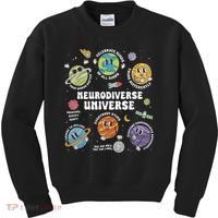 Autism Awareness Neurodiverse Universe Neurodiversity Kids Sweatshirt thumb 0