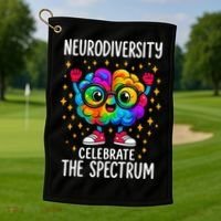 Autism Awareness Neurodiversity Celebrate The Spectrum Golf Towel thumb 1