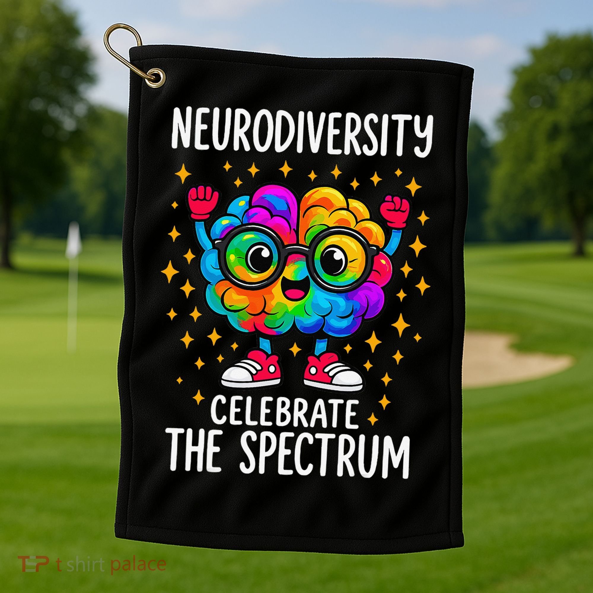 Autism Awareness Neurodiversity Celebrate The Spectrum Golf Towel