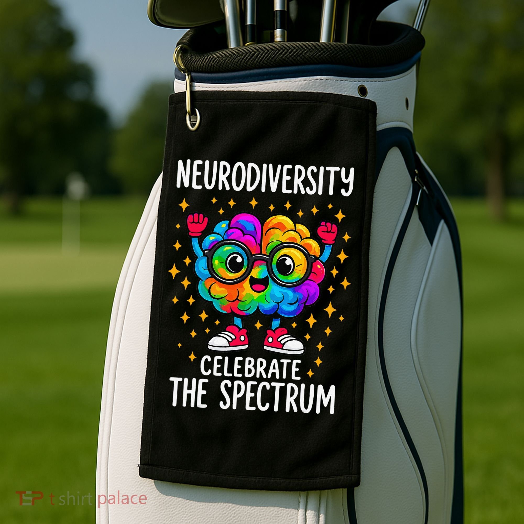 Autism Awareness Neurodiversity Celebrate The Spectrum Golf Towel