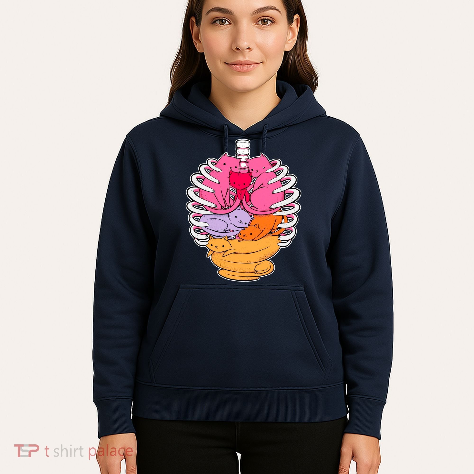 Aanatomicat Cat Chest Skeleton Hoodie