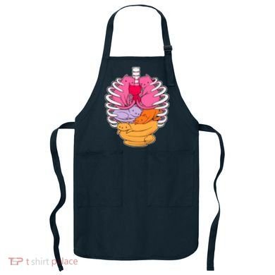 Aanatomicat Cat Chest Skeleton Apron