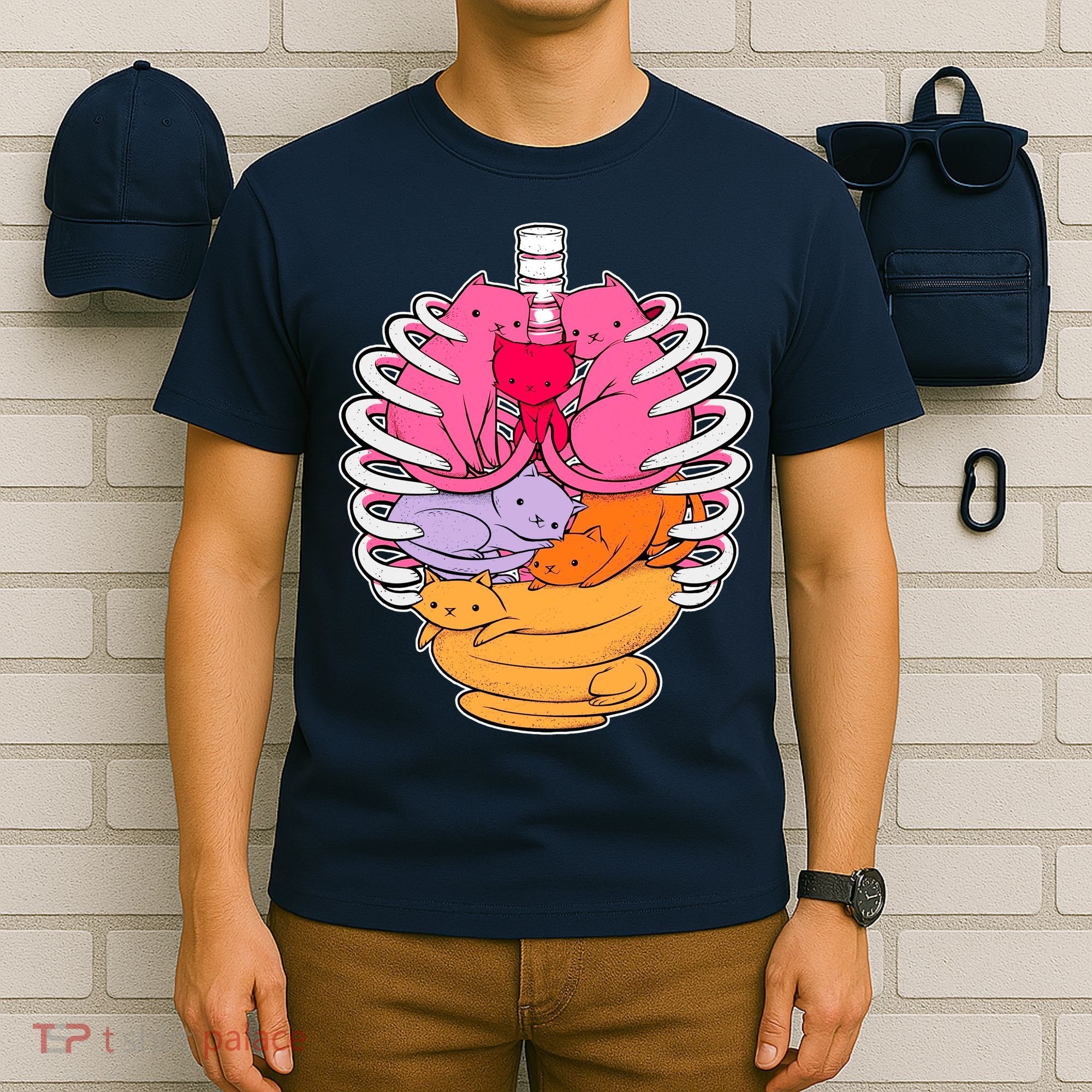 Aanatomicat Cat Chest Skeleton T-Shirt