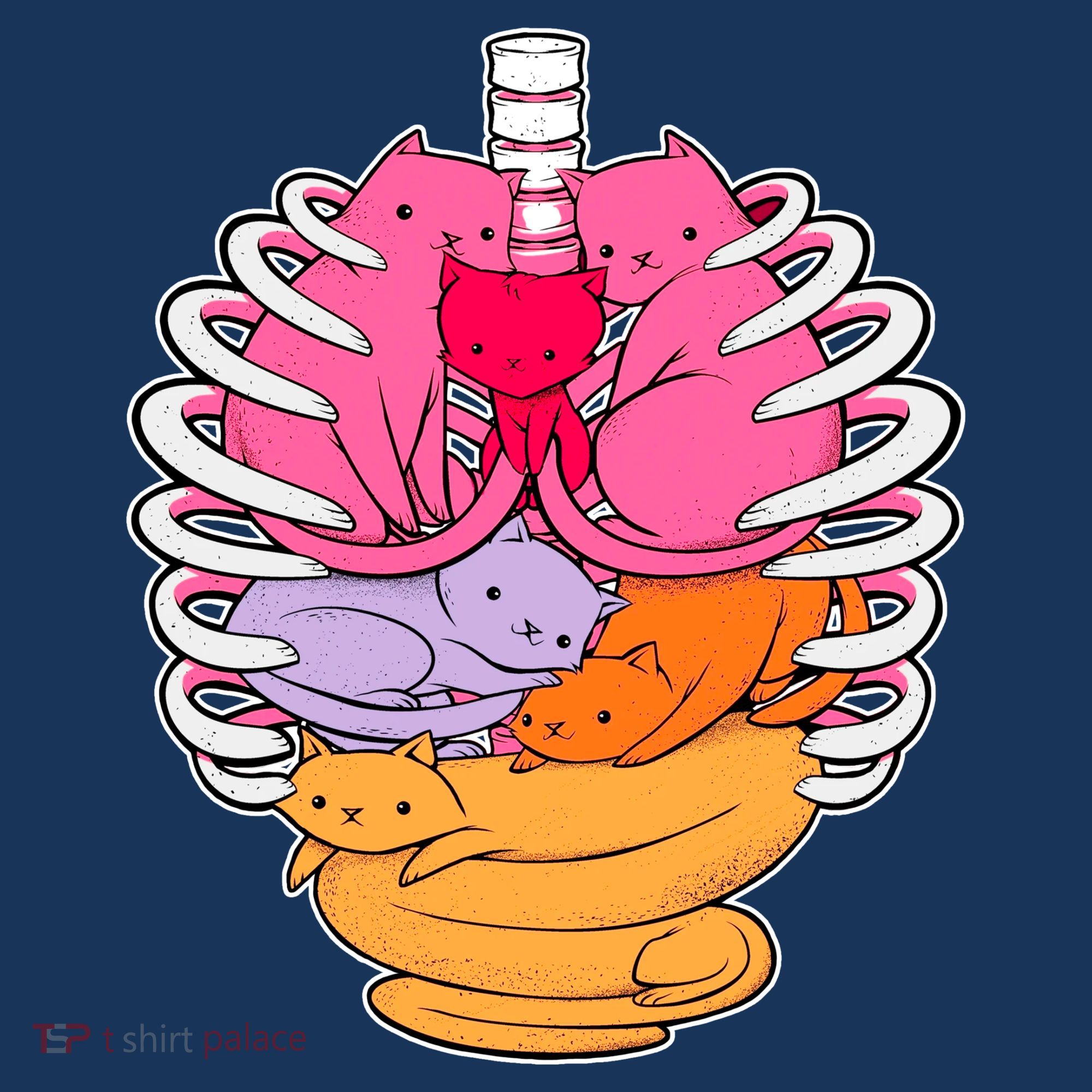 Aanatomicat Cat Chest Skeleton Polo