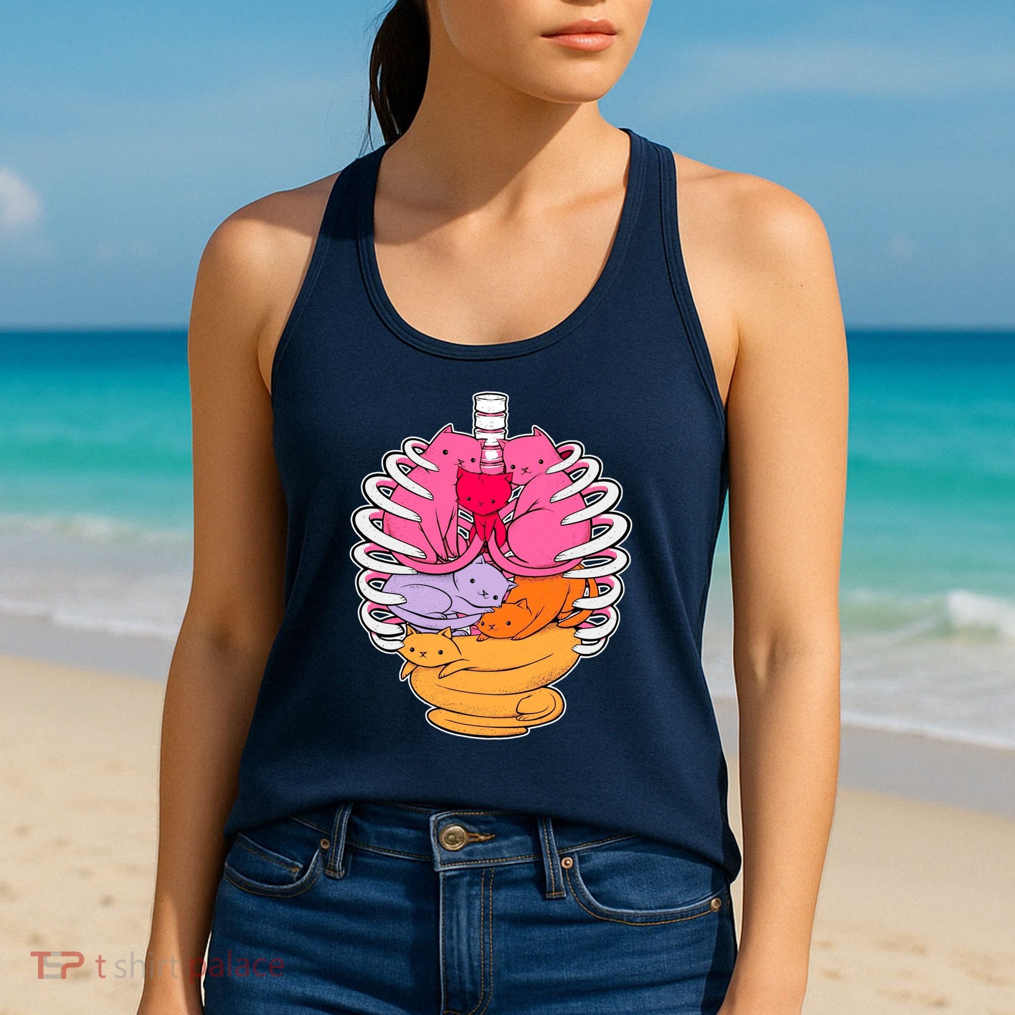 Aanatomicat Cat Chest Skeleton Women's Tank Top