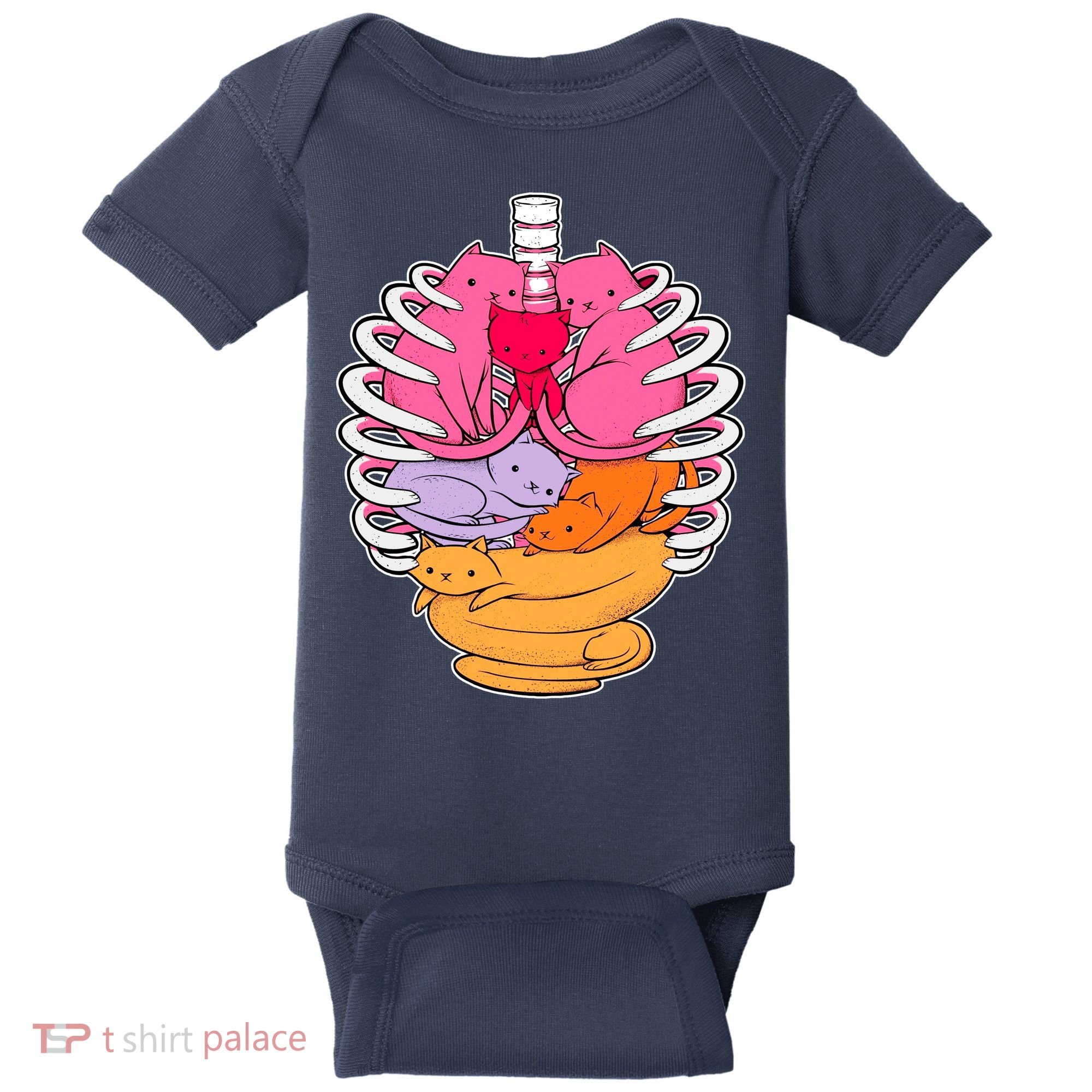 Aanatomicat Cat Chest Skeleton Baby Bodysuit