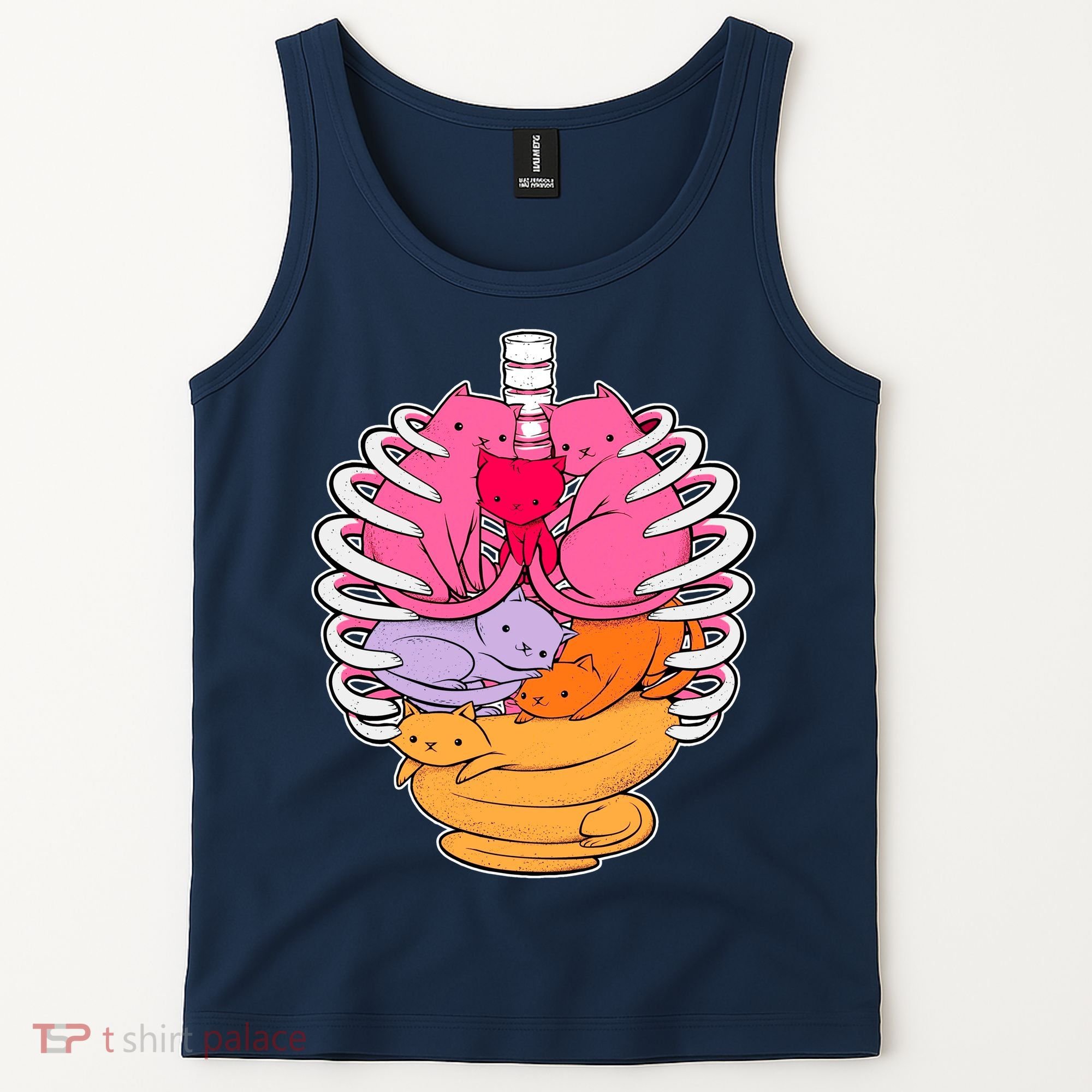 Aanatomicat Cat Chest Skeleton Tank Top